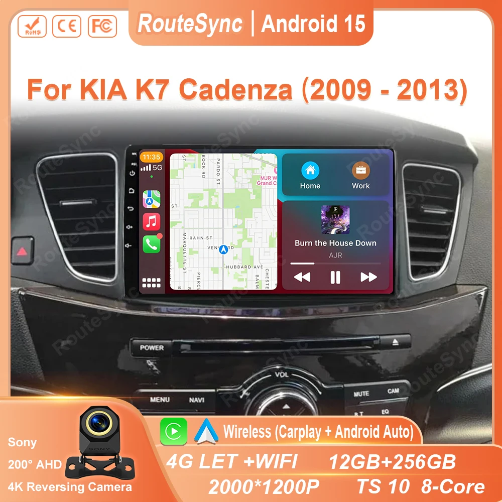

Android 15 Car Radio For KIA K7 Cadenza 2009 2010 2011 2012 2013 Automotive Multimedia Player Navigation WIFI 4G GPS BT No 2din
