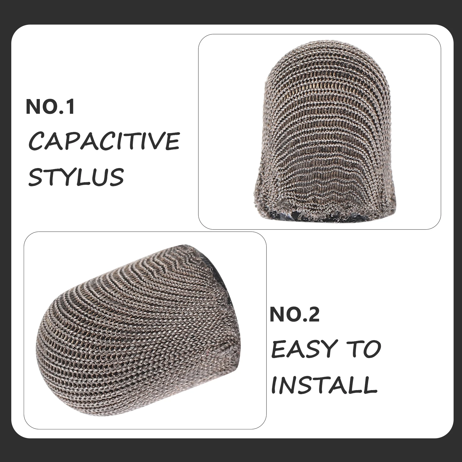 

10 pcs Conductive Cloth Tips 8 0mm x 10mm Durable Silver Fiber Touchscreen Stylus Replacement Practical Use Lightweight Portable