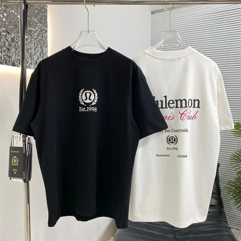 

Niche Trend Lulemon Lulemon Wheat Ears Digital Versatile Loose Cotton Round Neck Short-sleeved T-shirt Men's and Women's Summer