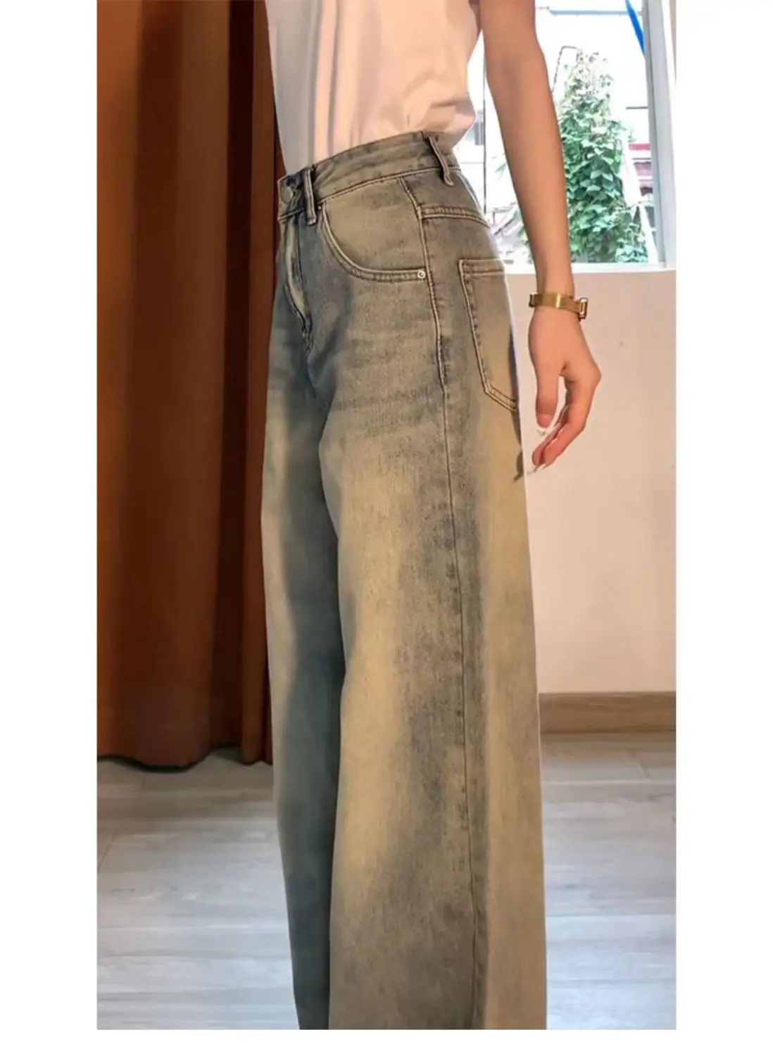 Dames Palazzo Jeans Cargotassen Multi Pocket Utility Werkkleding Militair Camouflage Denim Street Style Basic Herfst Winterkleding