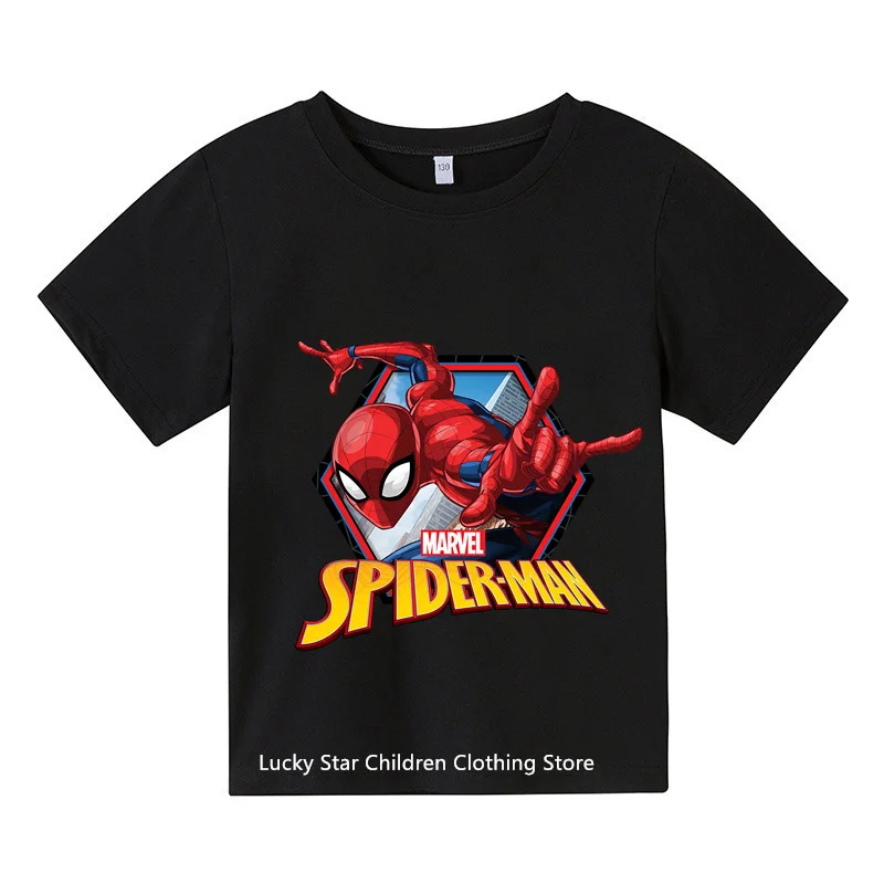 

2024 New Boys Girls Summer cartoon Marvel Spider-Man Short sleeve Kids Summer Kids Fashion casual top