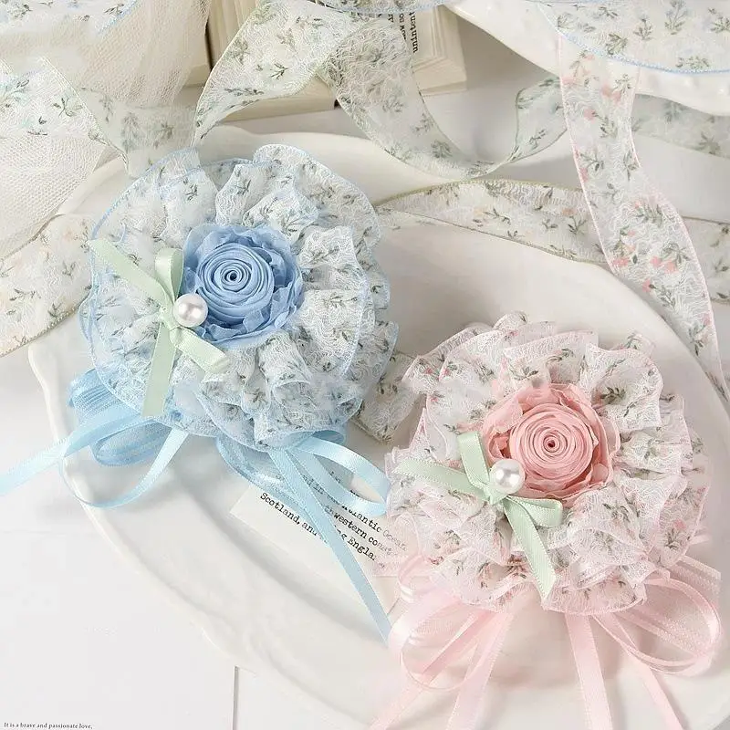 2,5cm/4cm 10 Yards Zierliche Blumen-Fischernetz-Spitzenborte für Kuchen, Blumensträuße, Geschenkverpackungen und handgemachte Haarschleifen – Detail 3