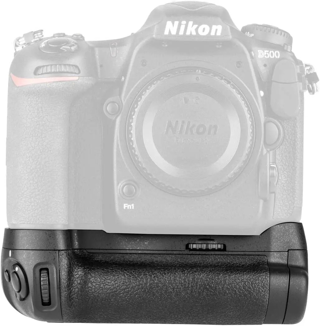 Multi Power Battery Grip (MB-D17 Replacement) for Nikon D500 Digital Camera, Holds EN-EL15 Battery or 8 AA Batteries