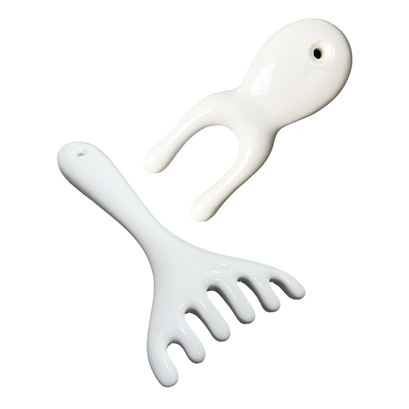 السيراميك يده فروة الرأس الأنف غوا شا مجلس جهاز تدليك الاسترخاء و جهاز تدليك لمراكز التجميل ميريديان تدليك مشط ستة الأسنان رئيس مشط #6