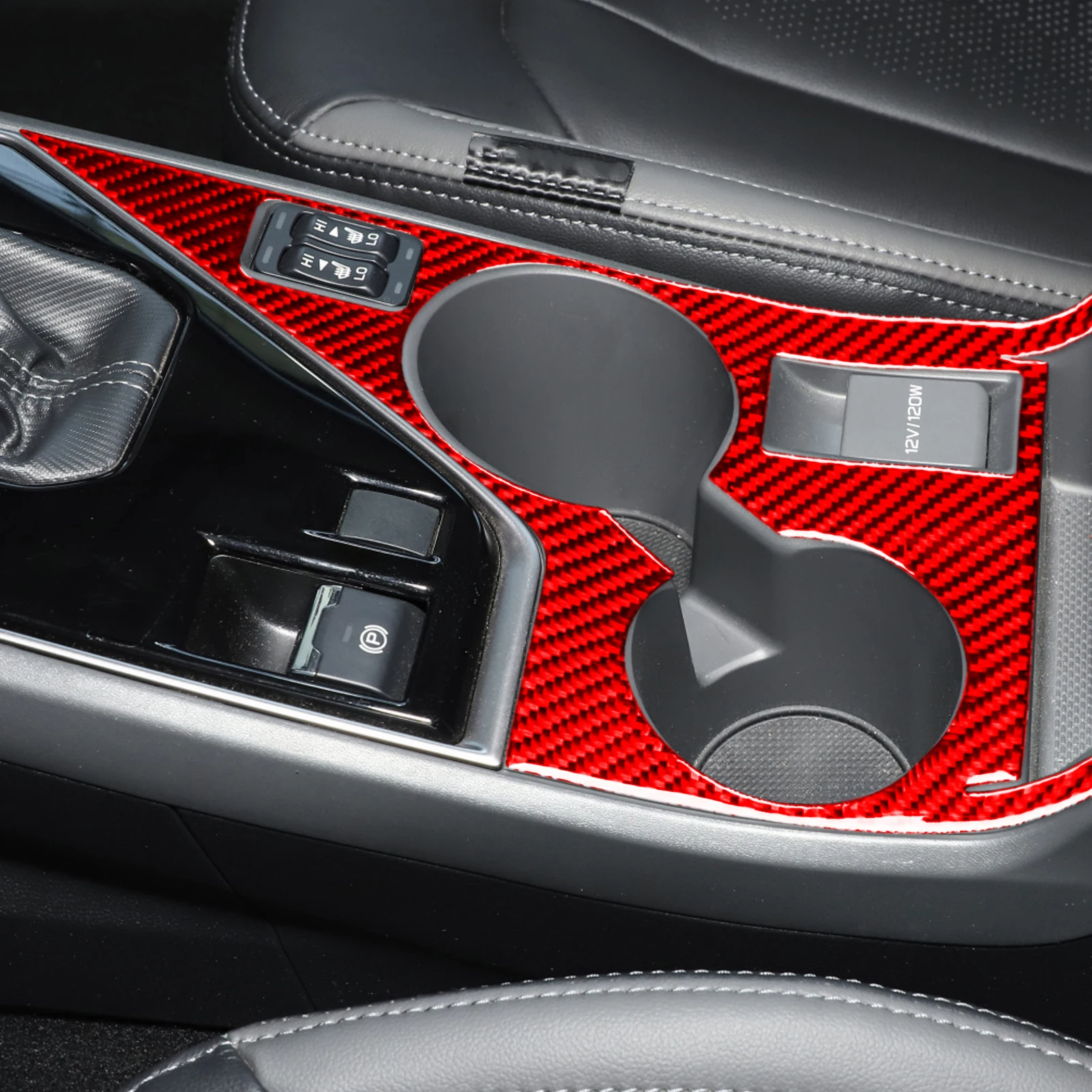 For Subaru Crosstrek Impreza 2024 2025 2026 Carbon Fiber  Center Console Cup Holder Car Interiors Accessories Decoration Sticker