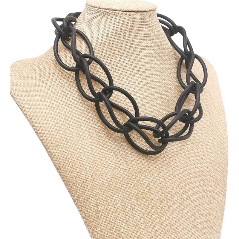 UKEBAY Neue Choker-Halskette für Damen, handgefertigtes Design, luxuriöse Pulloverkette, Gummi-Schmuck für Party, Gothic-Ethno-Halsketten – Detail 6