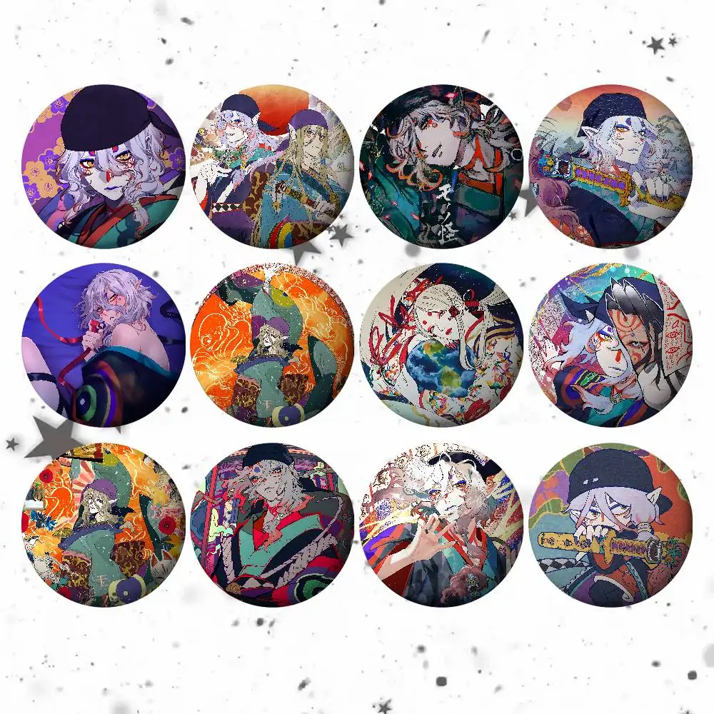 M-Mononoke K-Kusuriuri Abzeichen Mode Neuer Hip-Hop Vielseitiger Runder Metall-Pin Cartoon-Anstecker Geschenk Großhandel