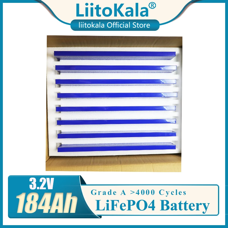 

LiitoKala Lifepo4 Battery 3.2V 200AH 184AH Rechargable Lithium Iron Phosphate Battery DIY 12V 24V EV RV Golf Cart Energy Storage