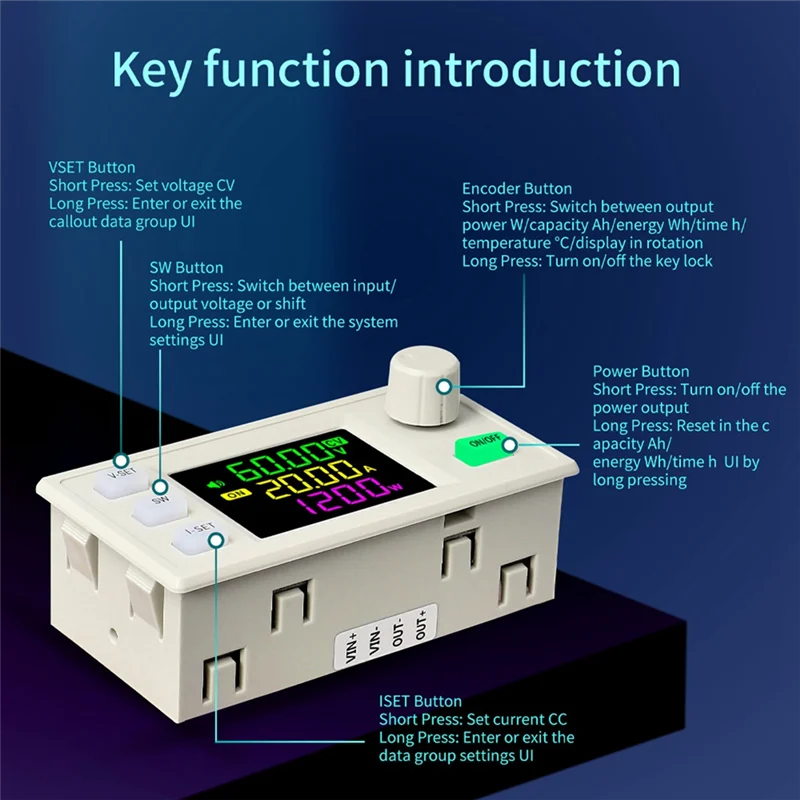 

A33Z-XY6020LV CNC Adjustable DC Power Supply Constant Voltage Constant Current Maintenance 20A/1200W Step-Down Module