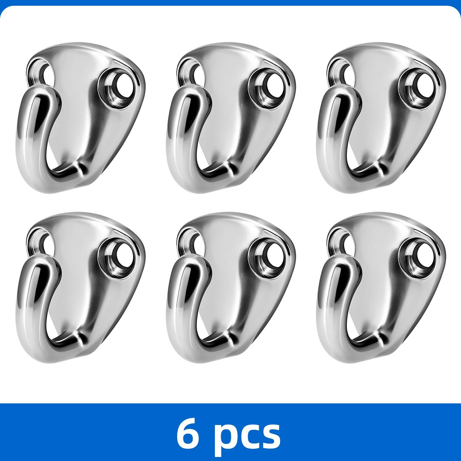 

6PC Marine Yacht Mini Hook Snap Attach Rope 316 Stainless Steel Boat Fending Hooks Fender Boat Sail Tug Ship Boat Accessories
