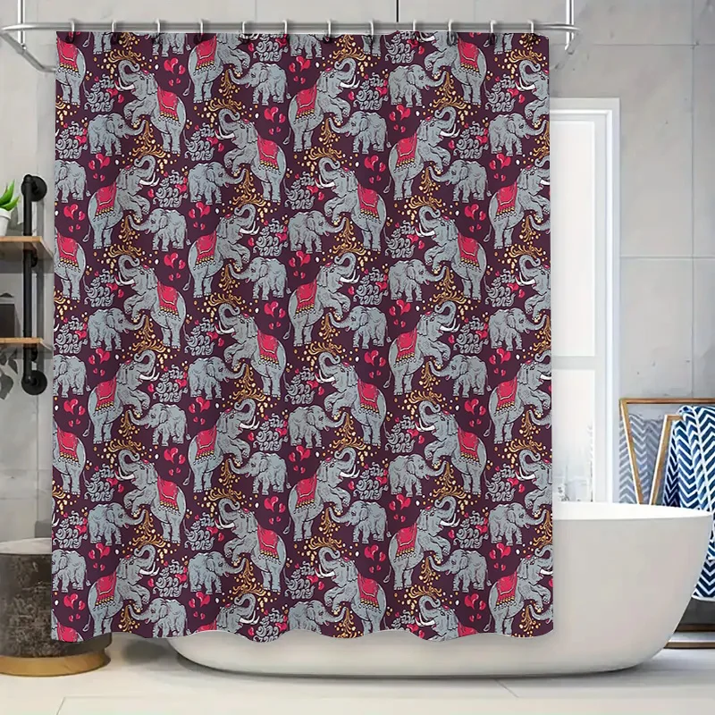 

Elegant Shower Curtain Sets Waterproof Vintage Floral Pattern Bathroom Decor Fabric Backdrop Modern Farmhouse Style Home Textile