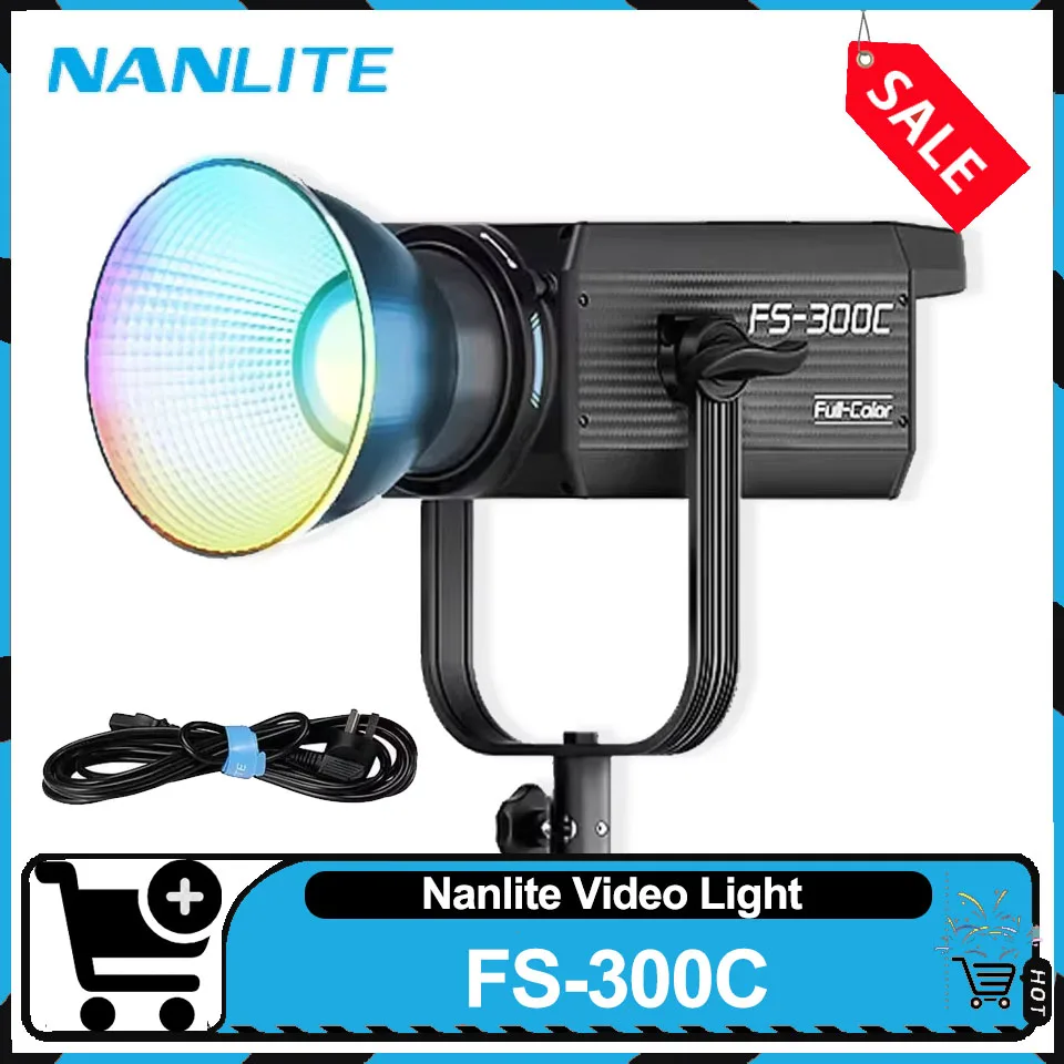 Nanlite FS-300C RGB كامل اللون 300 واط المهنية الفيديو الضوئي 2700K-7500K CRI95 TLCI94 LED تسليط الضوء على Monolight للبث المباشر