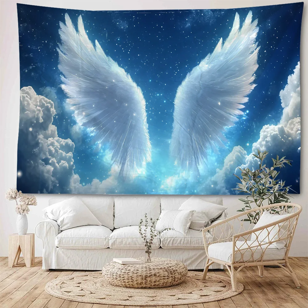 Angel Wings Feather Wings Background Decorative Tapestry Home Children's Room Background Wall Decorative Tapestry
