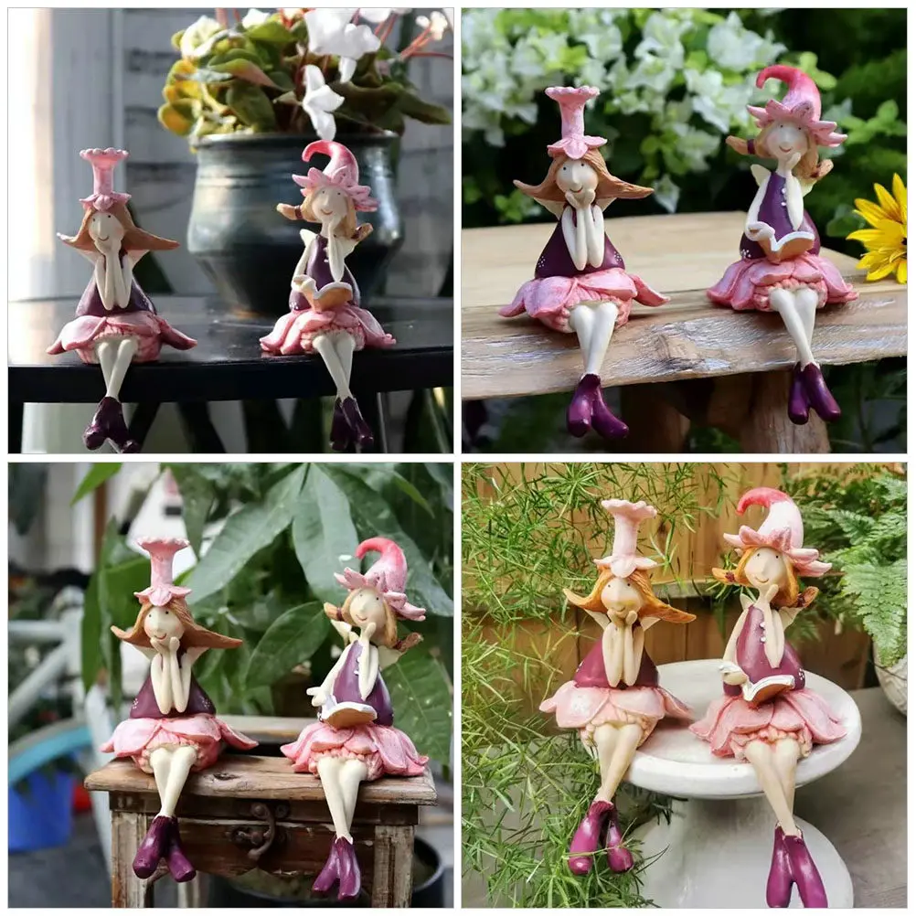 

1Pair Fairy Statues Synthetic Resin Decorative Figurines for Car Dashboard Home Office Desk Aesthetic Girly Room Women Gift