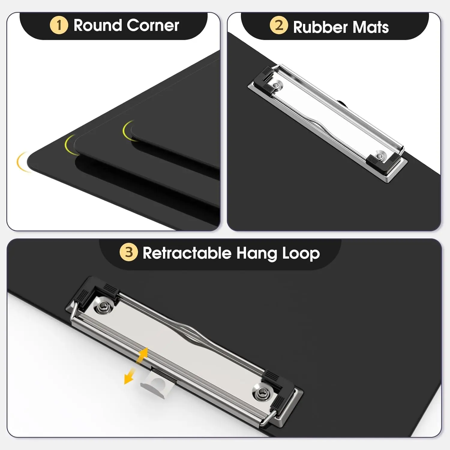 حافظات بلاستيكية، لوحة مشبك A4 مقاس 8.5 × 11 للفصل الدراسي والطلاب، مقاس 9 بوصة × 12.5 بوصة مع مشبك منخفض، مستلزمات المكتب والمدرسة
