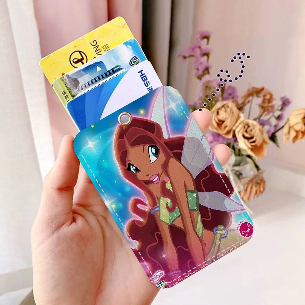 Cartoon W-Winx Niedlicher C-Club Schlüsselanhänger mit Ausweiskartenhalter, Buspass- und Essenskarten-Schutzhülle für Sicherheit – Detail 12
