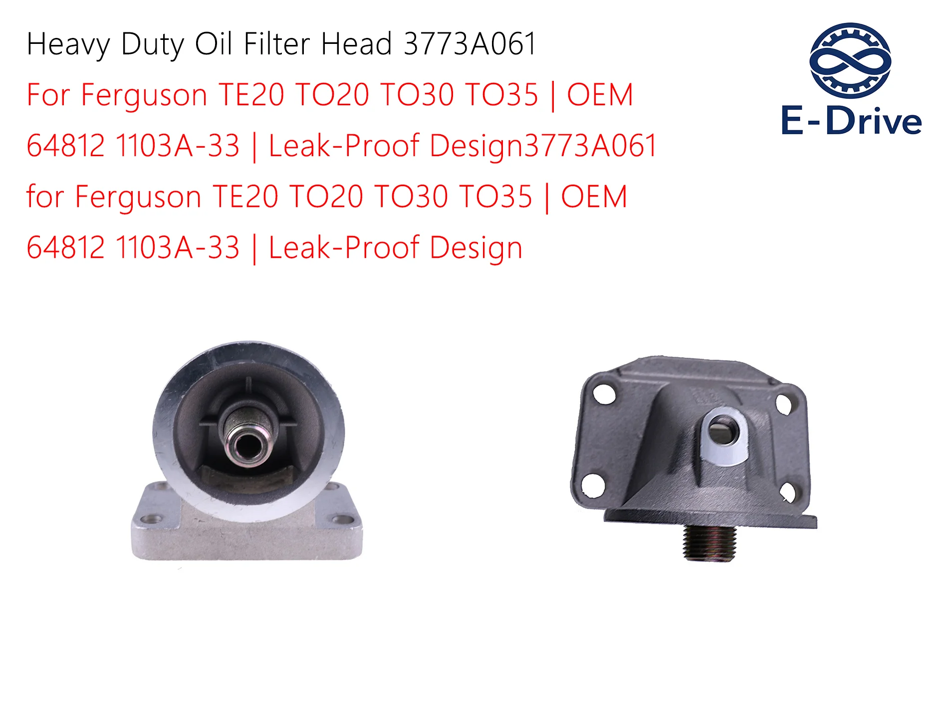 

Усиленная головка масляного фильтра 3773A061 для Ferguson TE20 TO20 TO30 TO35, OEM 64812 1103A-33, герметичная конструкция