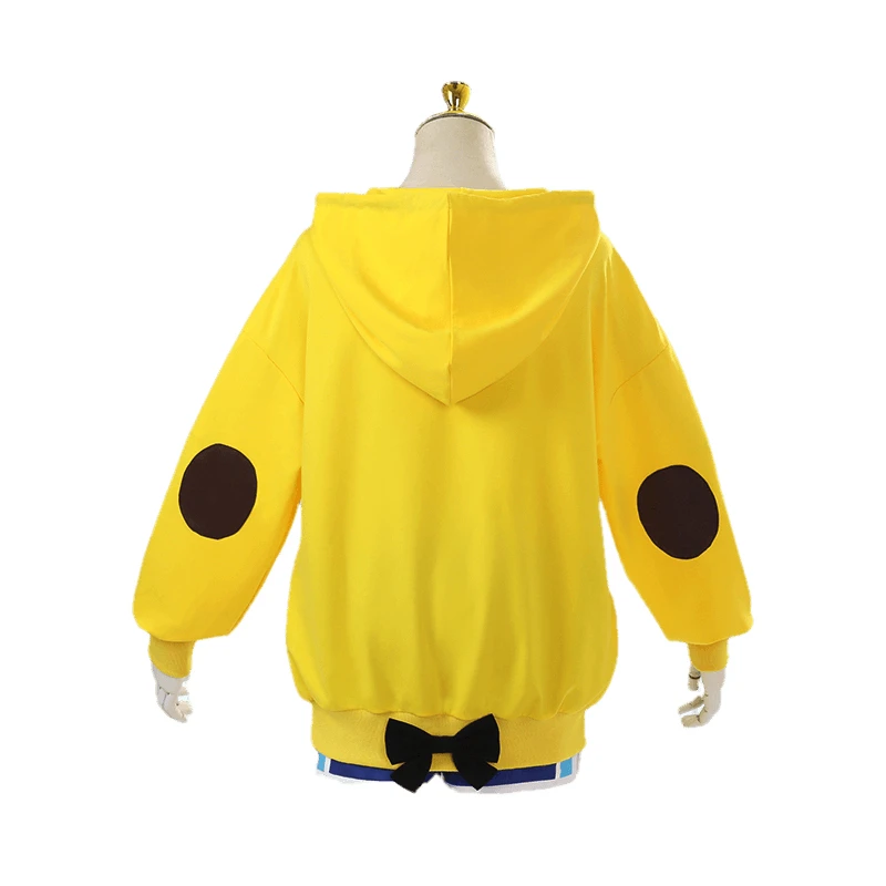 Anime Wonder Egg Priority Ohto Ai Cosplay Costumes Hoodie Yellow Sunflower Pullover Sweatshirt Shorts Wig Hairpin Suit