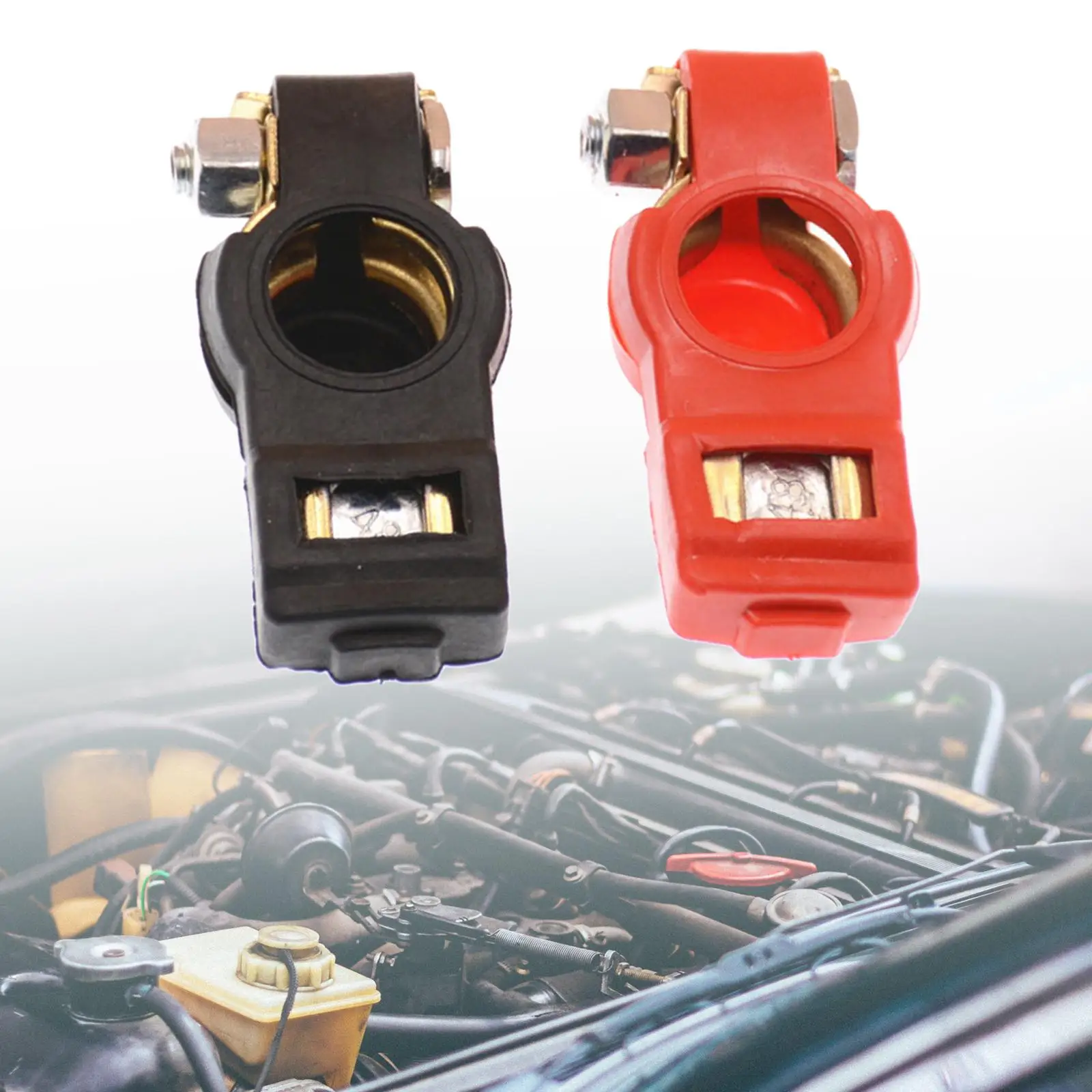 

Double Car Battery Terminal Connector Clamps Pure Copper Universal Quick Release for Automotive RV Boat Replacement Repair