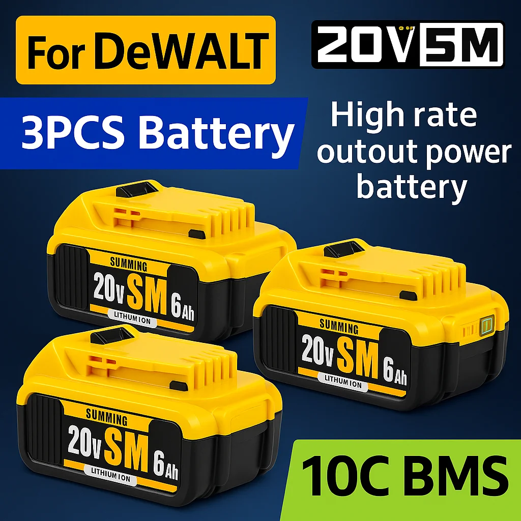 

2025 100%New 20V/60V 9.0-12.0Ah Lithium Replacement Battery For Dewalt DCB184 DCB200 DCB182 DCB180 DCB181 DCB182 DCB201