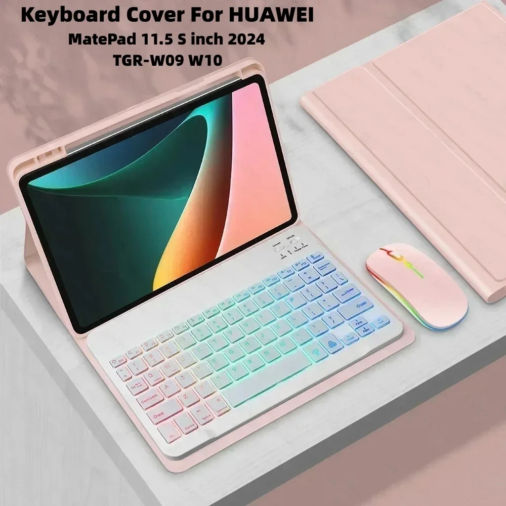 Keyboard Cover For HUAWEI MatePad 11.5 S inch 2024 TGR-W09 W10 Detachable backlight Russian Spanish Arabic Keyboard case s