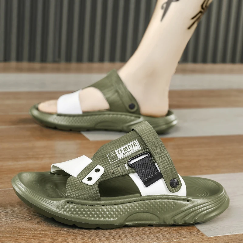

Summer sandals men's thick soled casual non slip beach sandals summer outdoor wear soft soled double wear men's cool slippers