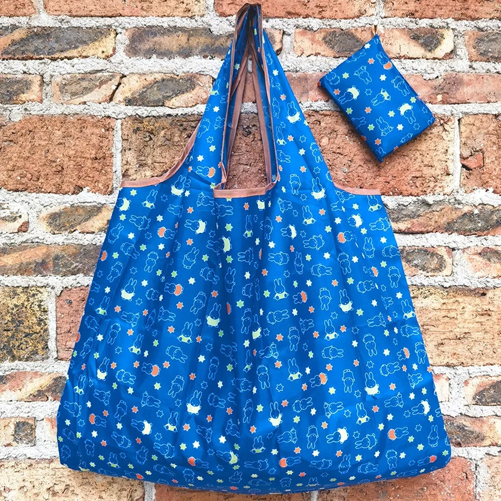 Leuke Miffy opvouwbare boodschappentas, extra grote capaciteit, waterdichte nylon duurzame draagtas, reistas voor boodschappen