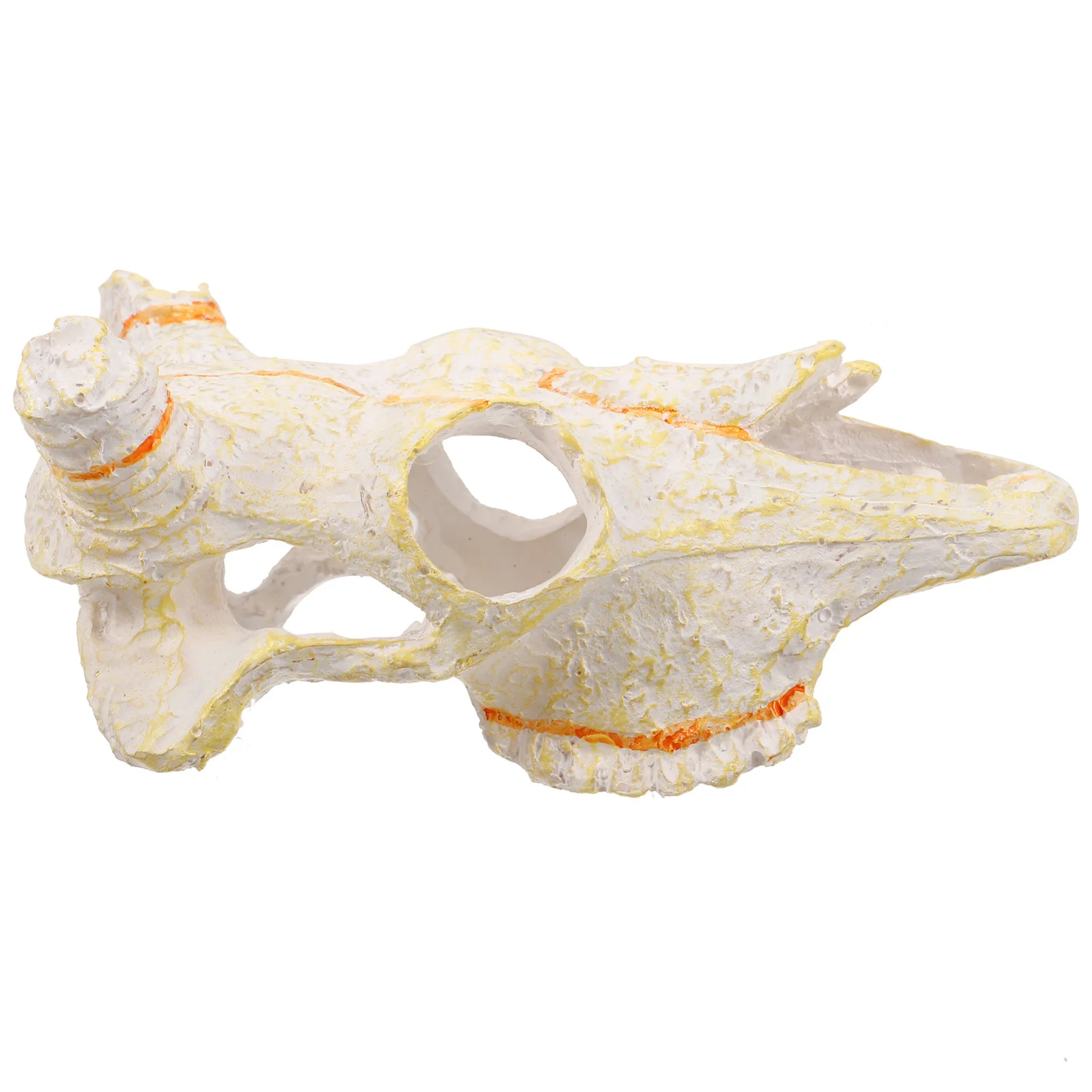 

Resin Bull Skull Aquarium Decor Sturdy Reptile Hiding Cave Indoor Fish Tank Landscape Ornament Terrarium Decor