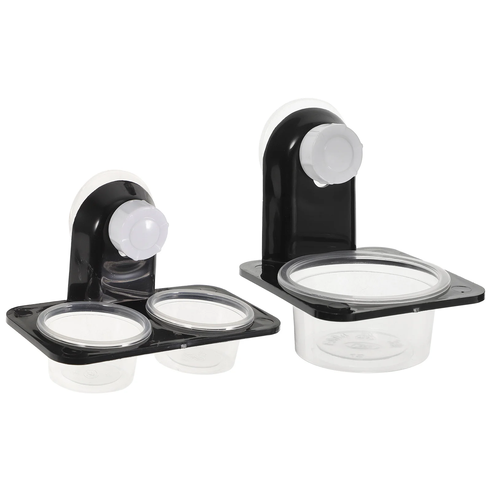 

2 Sets Feeders Gecko Food Bowl Suction Cup Reptile Water Fountain Pet Water Dispenser Plastic Feeding Bowl For Lizard Turtle