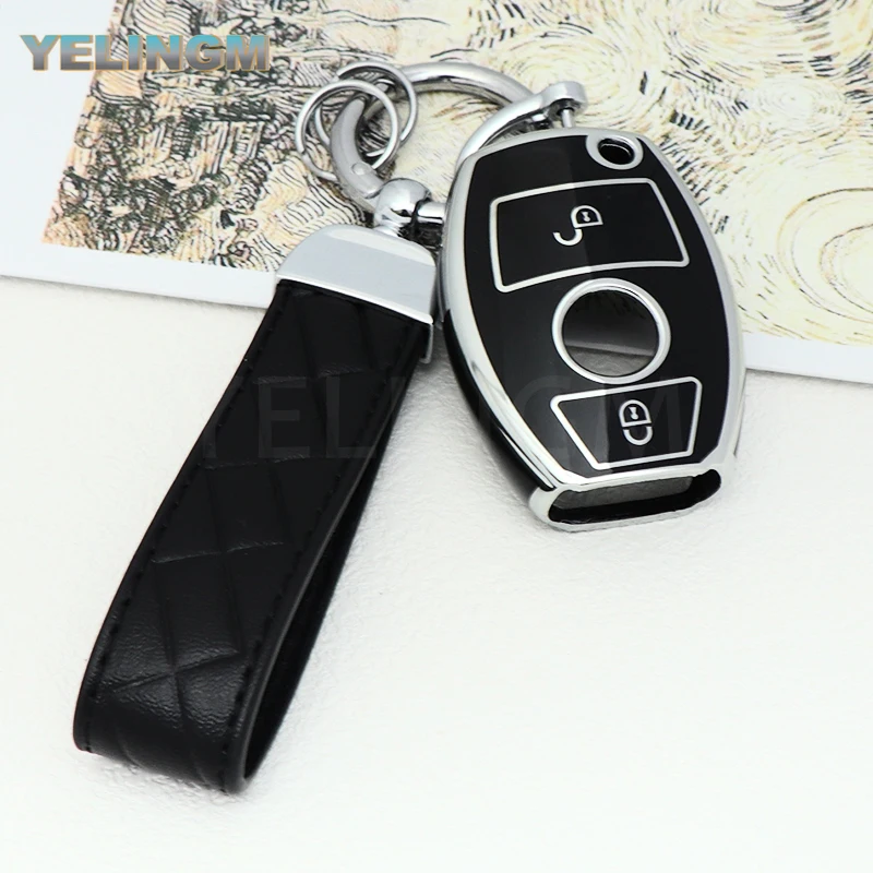 Car Remote Key Case Cover Shell Fob for Mercedes Benz A C E S G Class GLA CLA GLK GLC CLS W204 W463 W176 W251 W205 AMG  Keychain