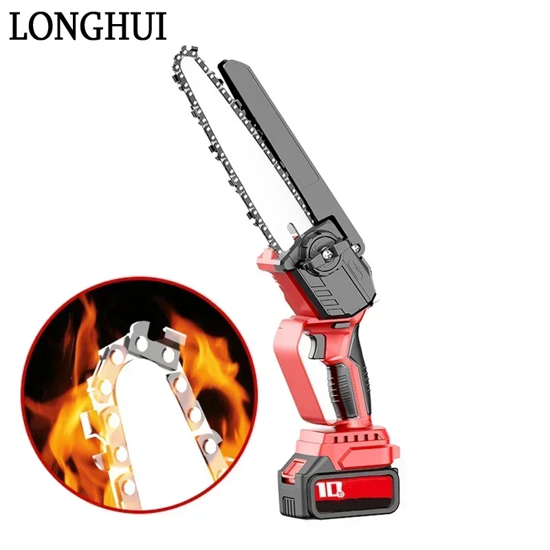 

8 Inch Portable Lithium Electric Chain Saw Rechargeable Electric Saw Brushless Chainsaw Garden Mini Chainsaw Outdoor Logging Saw