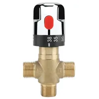 3-Way Brass Pipe Bathroom Water Temperature Control Faucet Cartridges Thermostat Faucet Thermostatic Mixing Valve
