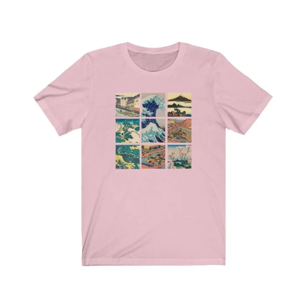 Japanese Art Shirt Great Wave Thirty Six Views of Mount Fuji By Hokusai Kanagawa Wave Woodblock Anime Aesthetic Harajuku Vintage