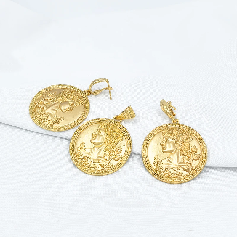 Brazilian Necklace And Earrings For Women Maria Avatar Pendant Wedding Jewelry Sets Gift Trendy Party Engagement Gifts