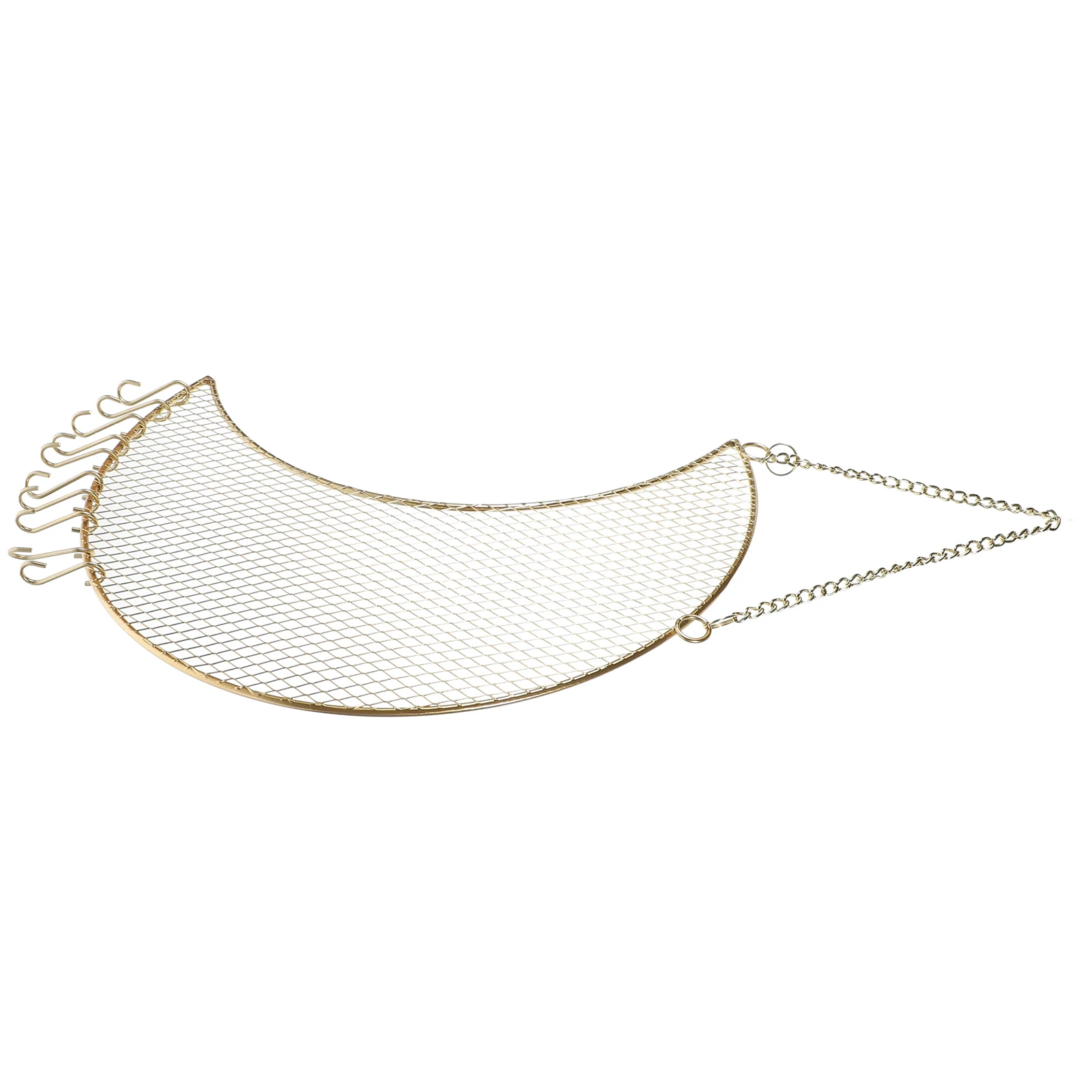 

Moon Wall Hanging Jewelry Organizer Dangling Earrings Necklace Display Holder Hooks Space Saving Metal Earring Storage Wall