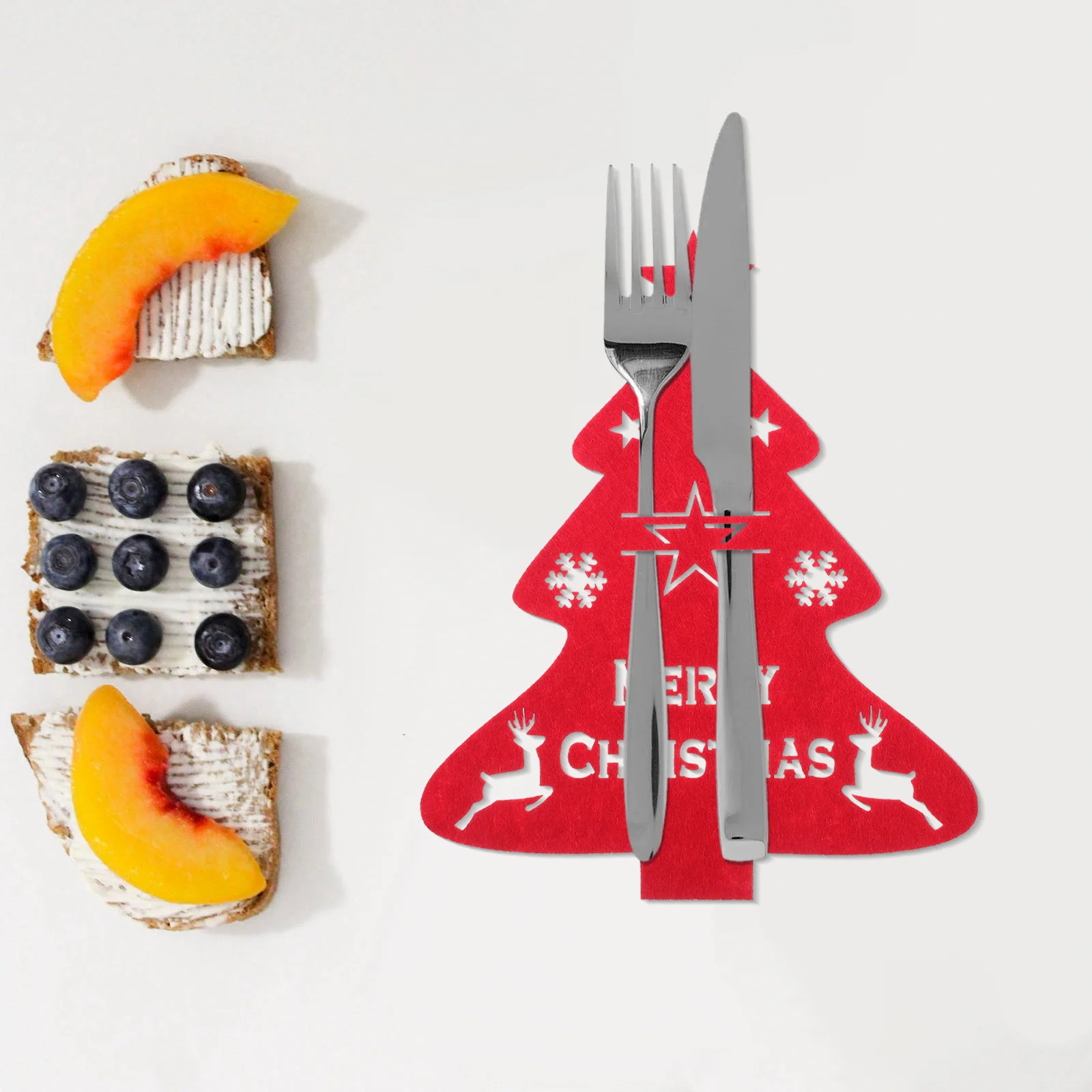 

4Pcs Cutlery Holder for Party Christmas Style Tableware Bags Holiday Silverware Protective Covers Decorative Use