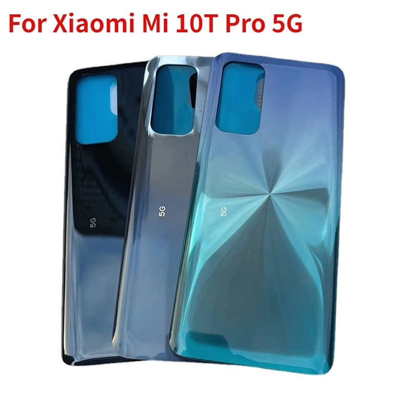 6.67 "sostituire per Xiaomi Mi 10T Pro 5G pannello di vetro porta posteriore Mi10T custodia in vetro con coperchio posteriore della batteria adesiva