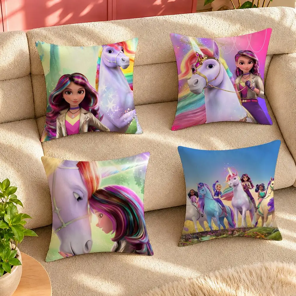 Unicorn Academy Cushion Cover Pillow Cover Decorative Throw Couch Home Decor for Living Room Sofa