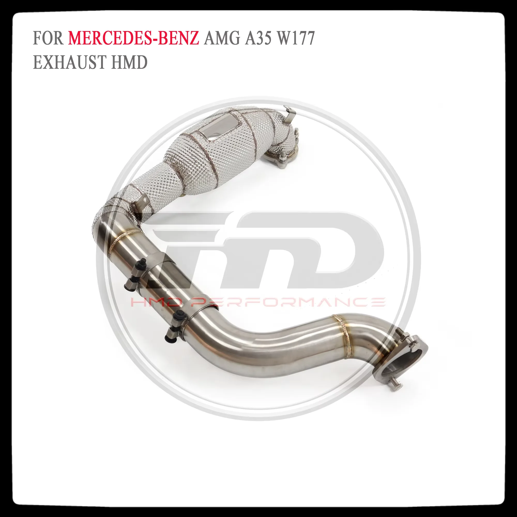 HMD Exhaust System High Flow Performance Downpipe for Mercedes Benz A35 AMG W177 Car Accessories With Catalytic Header