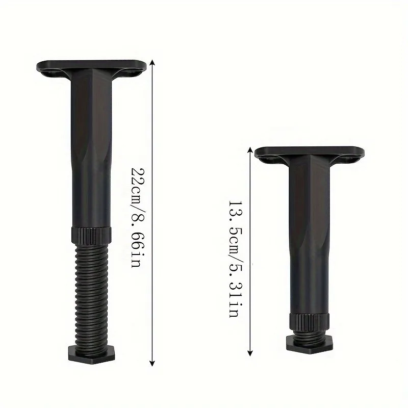 6Pcs Adjustable Bed Support Legs 5.31-8.66 Inch Heavy-Duty Plastic Furniture Slats for Sofa Dresser Bed Frame Anti-Slip Grip image 2