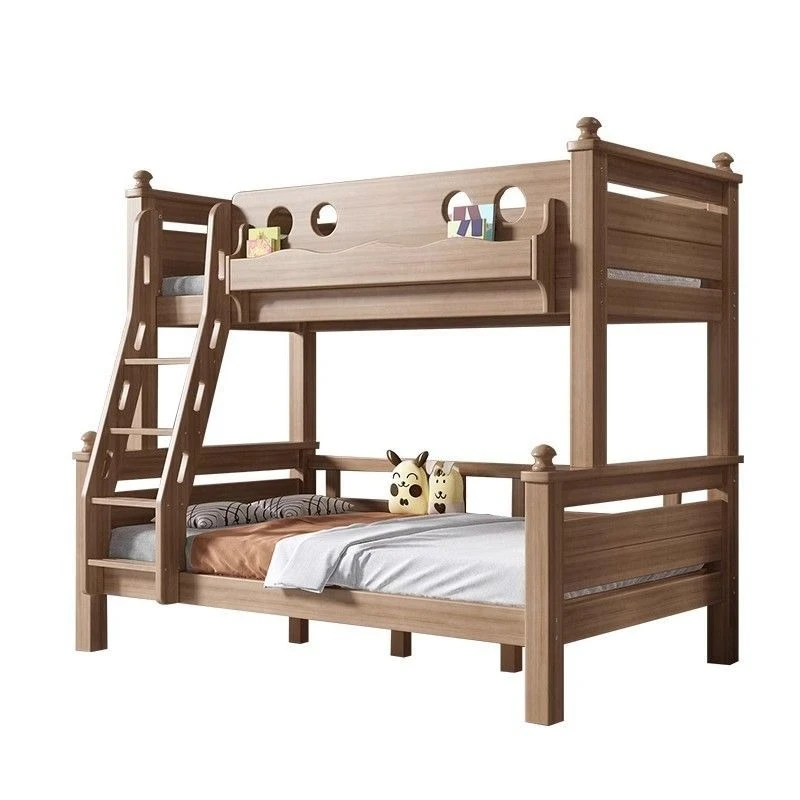Solid wood bunk Bunk Two-layer high and low Double Upper and lower bunk wooden, Mother