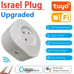 16A Israel Italy Swit Plug Smart Wifi Power Plug Wireless Socket Outlet Work with Alexa Google Home Assistant Tuya SmartLife APP