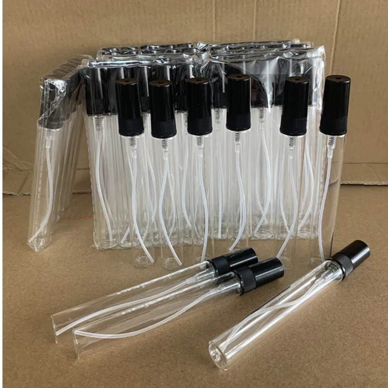 Bulk Pack 5/50/100PCS 10ML Mini Mist Spray Bottles with Funnel Dropper Dispenser Syringe - Glass Empty Perfume Cosmetics Bott