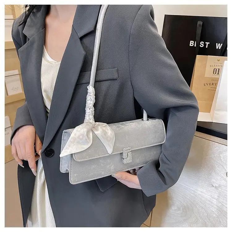 Gray Woman Handbag Trend Luxury Elegant Women Girl Shoulder bag PVC Lady Crossbody PU Purses Women\'s Leather Totebag