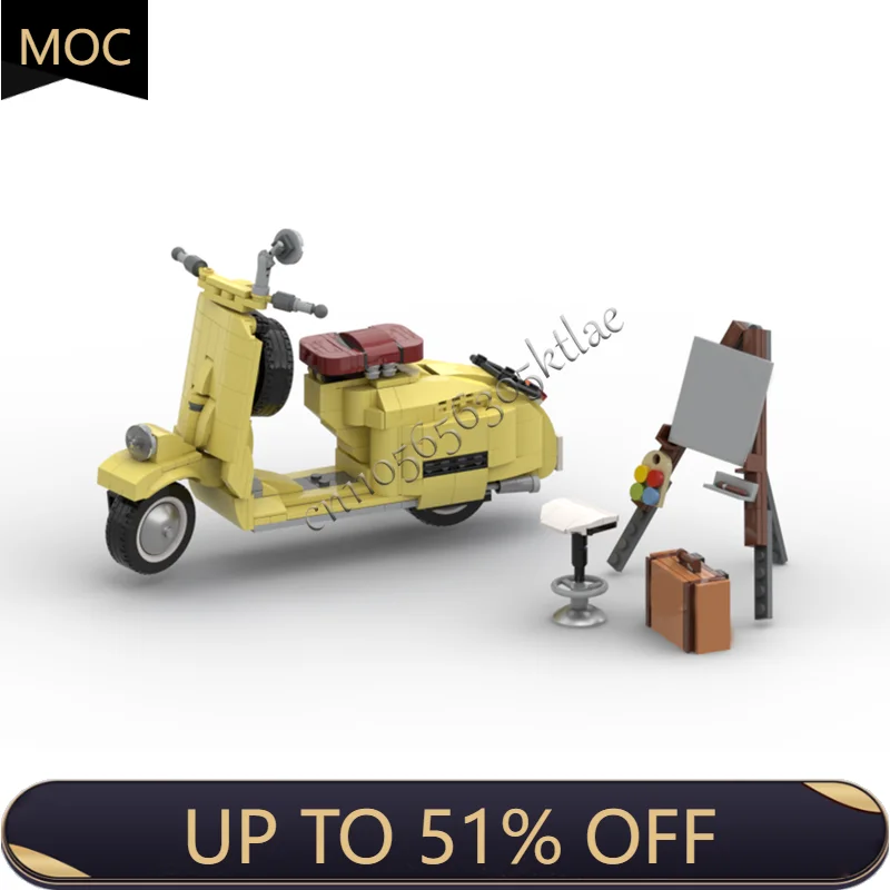 

Hot 551 Parts MOC City Traffic Series Mini Single Person Motorcycle Model creative ideas Children Toys Assembly Birthday Gifts