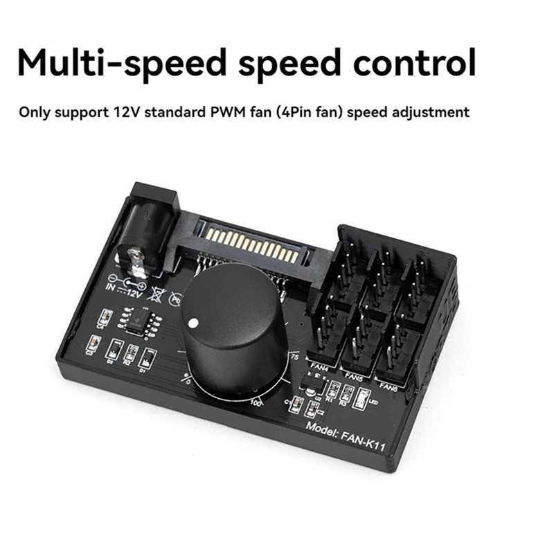 FFYY-PWM Контроллер скорости вентилятора Высокая мощность Sata DC Power 4-контактный регулятор вентилятора NAS Серверный вентилятор Управление скоростью ШИМ-регулировка скорости