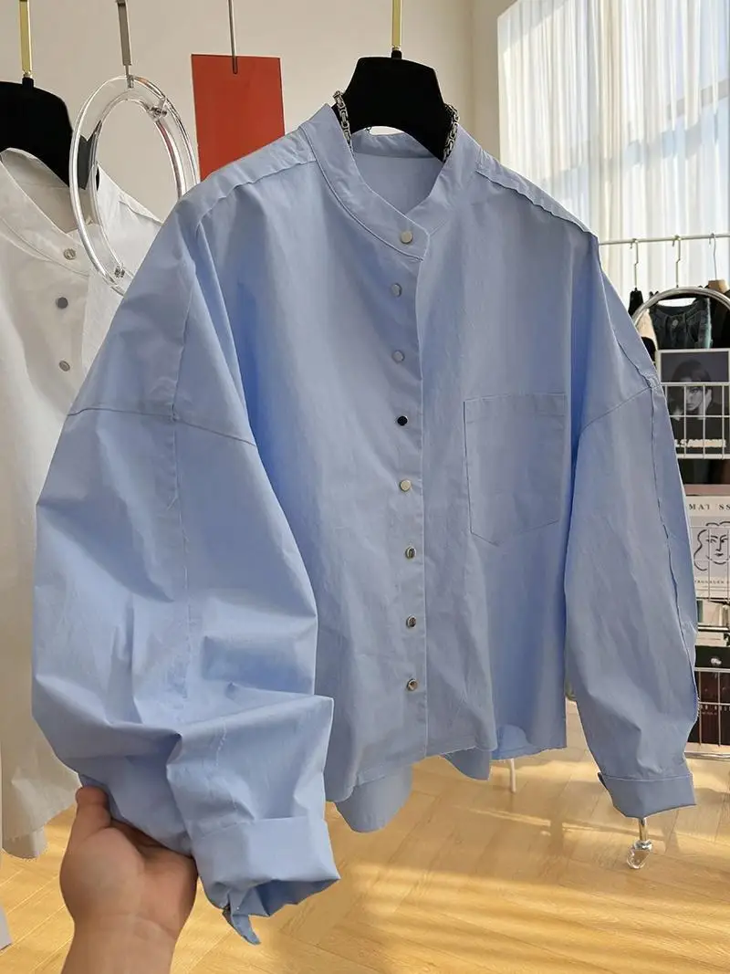 봄/여름 신상 여성 셔츠 루즈핏 스플라이싱 출퇴근 캐주얼 탑