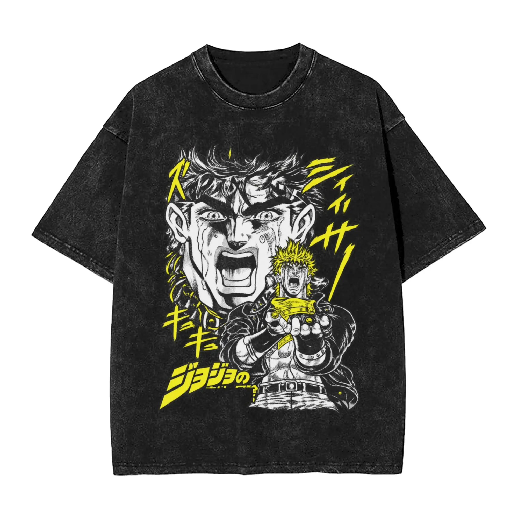 Oversized Washed T-Shirt Jojo's Bizarre Adventure Jonathan Joestar Brave T-Shirts  Popular Tshirt for Male Summer Y2K Print Tees