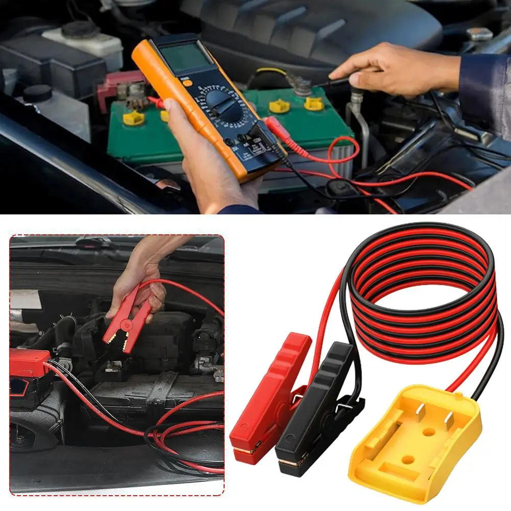 Power Wheel Battery Adapter for Dewalt 20v with 6FT Jumper Cable Clamps Portable Car Battery Charger Jump Starter Z6D7