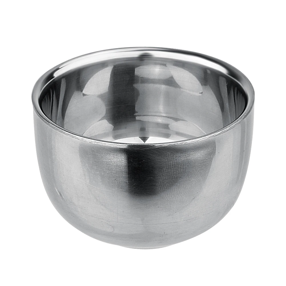 Double Layer Stainless Steel Cup Thicken Durable Shave Soap Bowl Smooth Heat Insulation Unbreakable Multi-function for Wet Shave